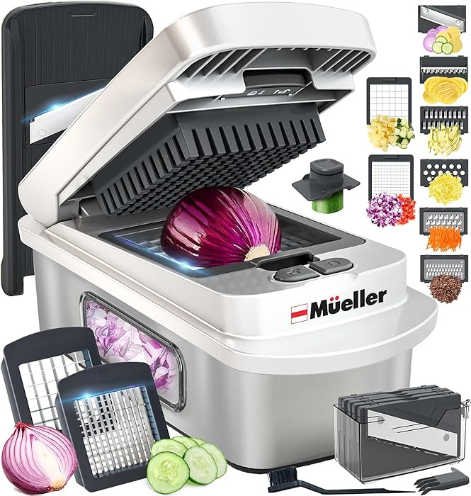 Mueller Pro-Series 10-in-1, 8 Blade Stainless Steel Multi Vegetable Chopper And Mandoline Slicer,... | Amazon (US)