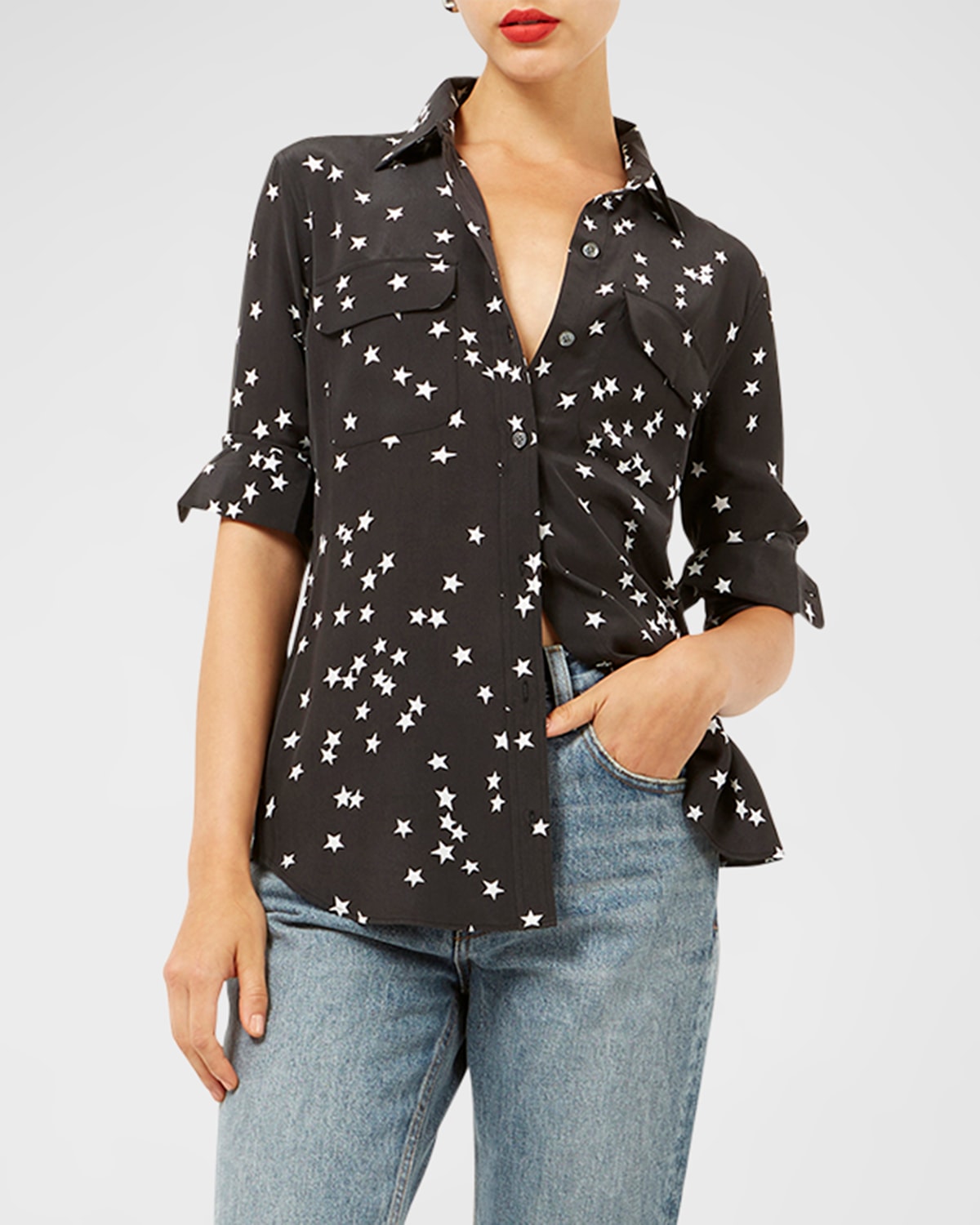 Slim Signature Star-Print Shirt | Neiman Marcus