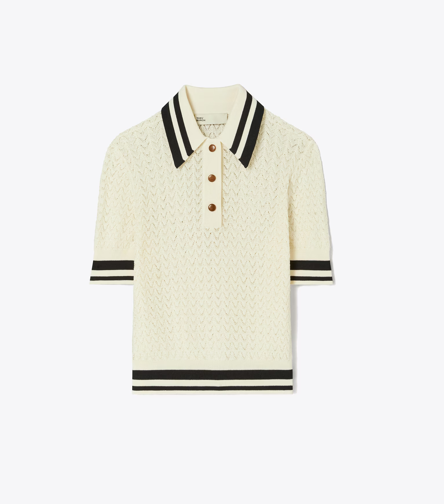COTTON POINTELLE POLO | Tory Burch (US)