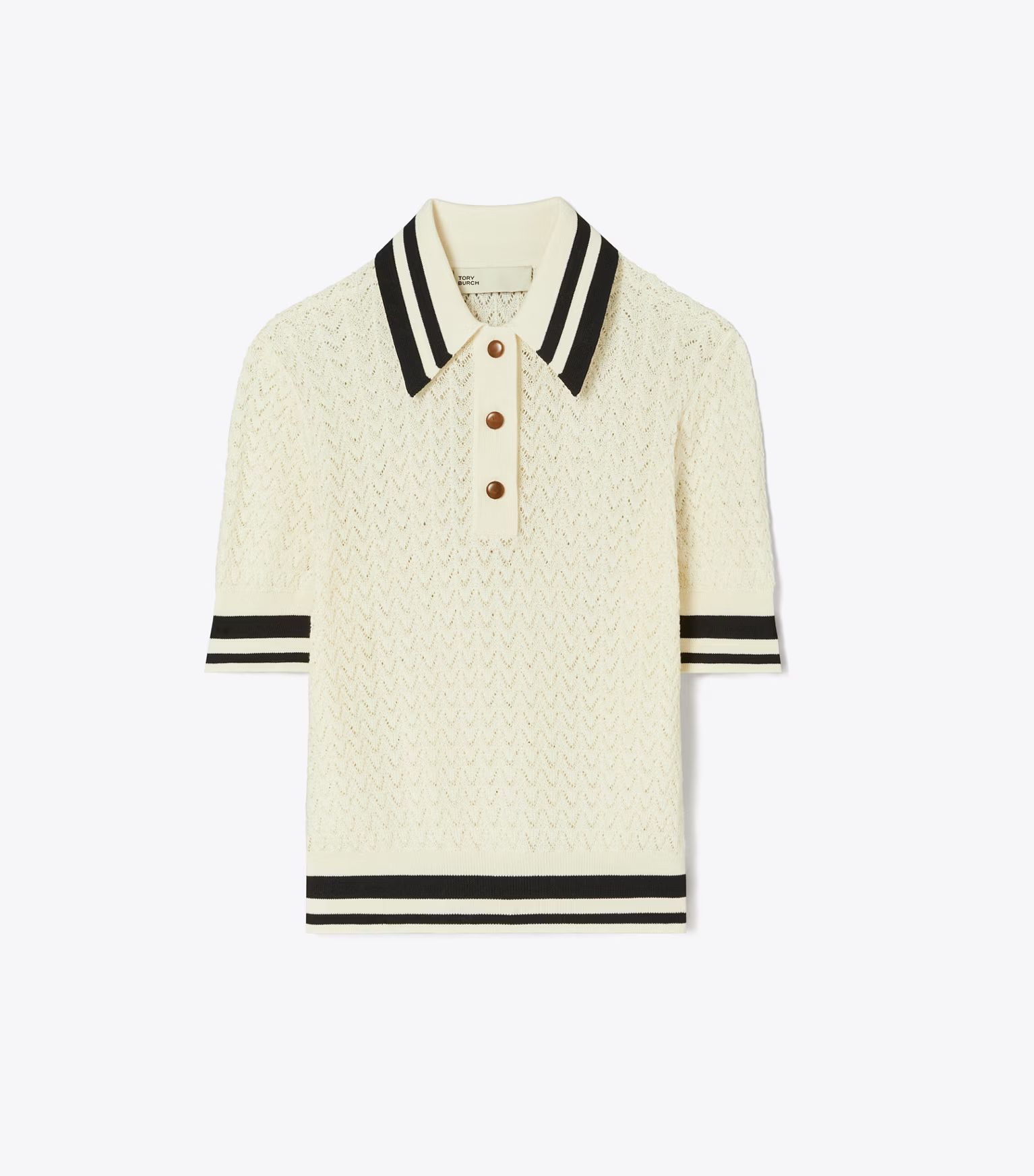 COTTON POINTELLE POLO | Tory Burch (US)