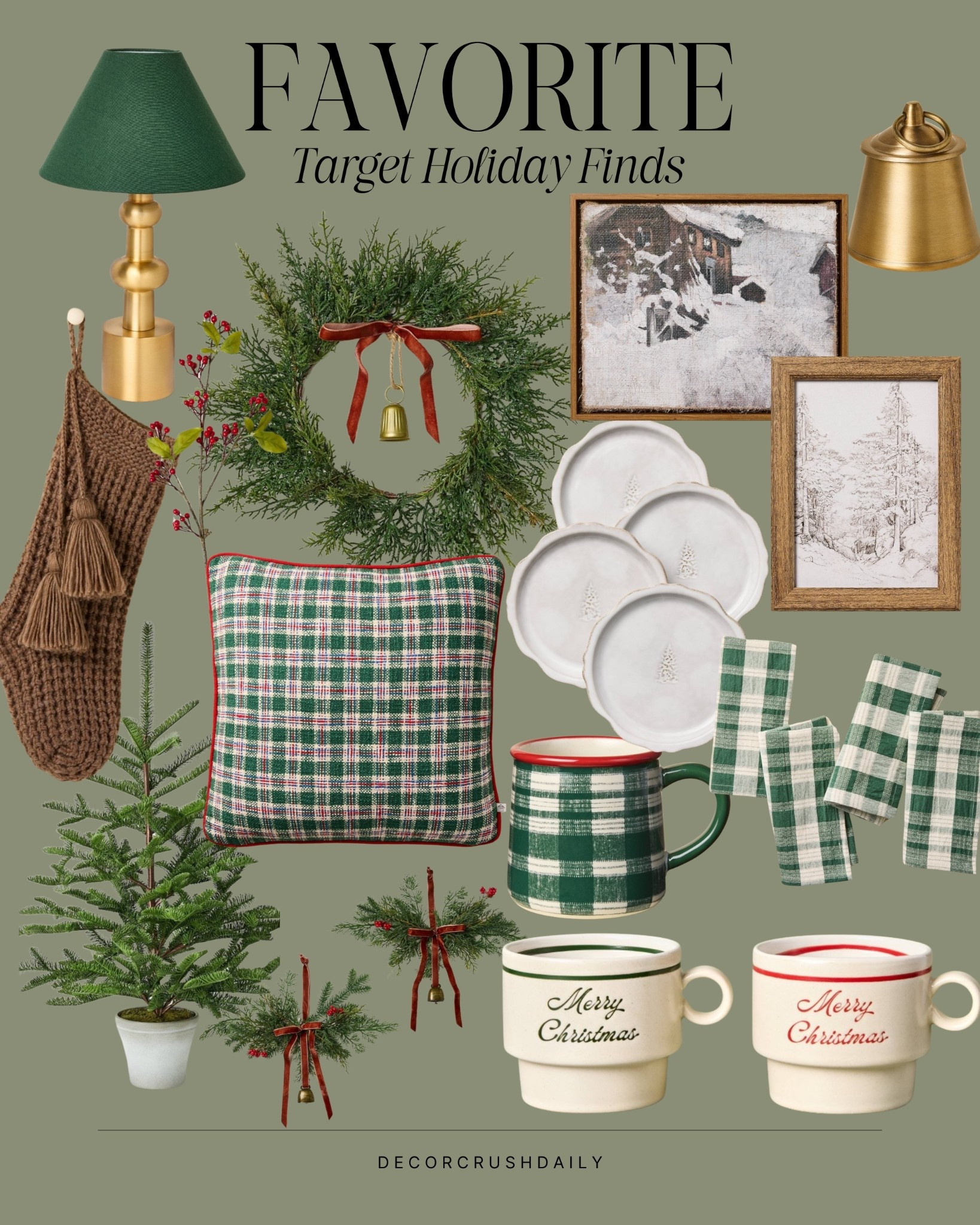 The new Target holiday arrivals are here — and they’re everything cozy dreams are made of 🎄 From plaid pillows and charming mugs to timeless greenery and festive touches, these finds set the perfect scene for the season. Which piece would you grab first? ❤️💚

#TargetHoliday #DecorCrushDaily #TargetHome #HolidayDecorInspo #ChristmasAtHome #TargetFinds #TargetPillow #PlaidDecor #ChristmasPillow #CozyHomeDecor #HolidayTableSetting #ChristmasTablescape #TargetTableDecor #PlaidNapkins #TargetMugs #HolidayMugs #ChristmasCoffee #FestiveDrinks #TargetKitchen #HolidayEntertaining #CozyMoments #ChristmasMorningCoffee #TargetDinnerware #HolidayDishes #ChristmasTableDecor #TargetKitchenFinds #TargetChristmasTree #MiniTreeDecor #HolidayGreenery #TargetHolidayDecor #ChristmasWreath #TargetWreath #HolidayFrontDoor #TargetSeasonal #ChristmasBells #TargetDecor #HolidayCharm #FestiveTouches #TargetWallArt #WinterDecor #CozyWallArt #TargetStyle #ChristmasStockings #TargetStockings #HolidayMantel #CozyDecor #TargetLighting #HolidayGlow #CozyLighting #TargetHomeDecor

#LTKSeasonal #LTKHome #LTKStyleTip
