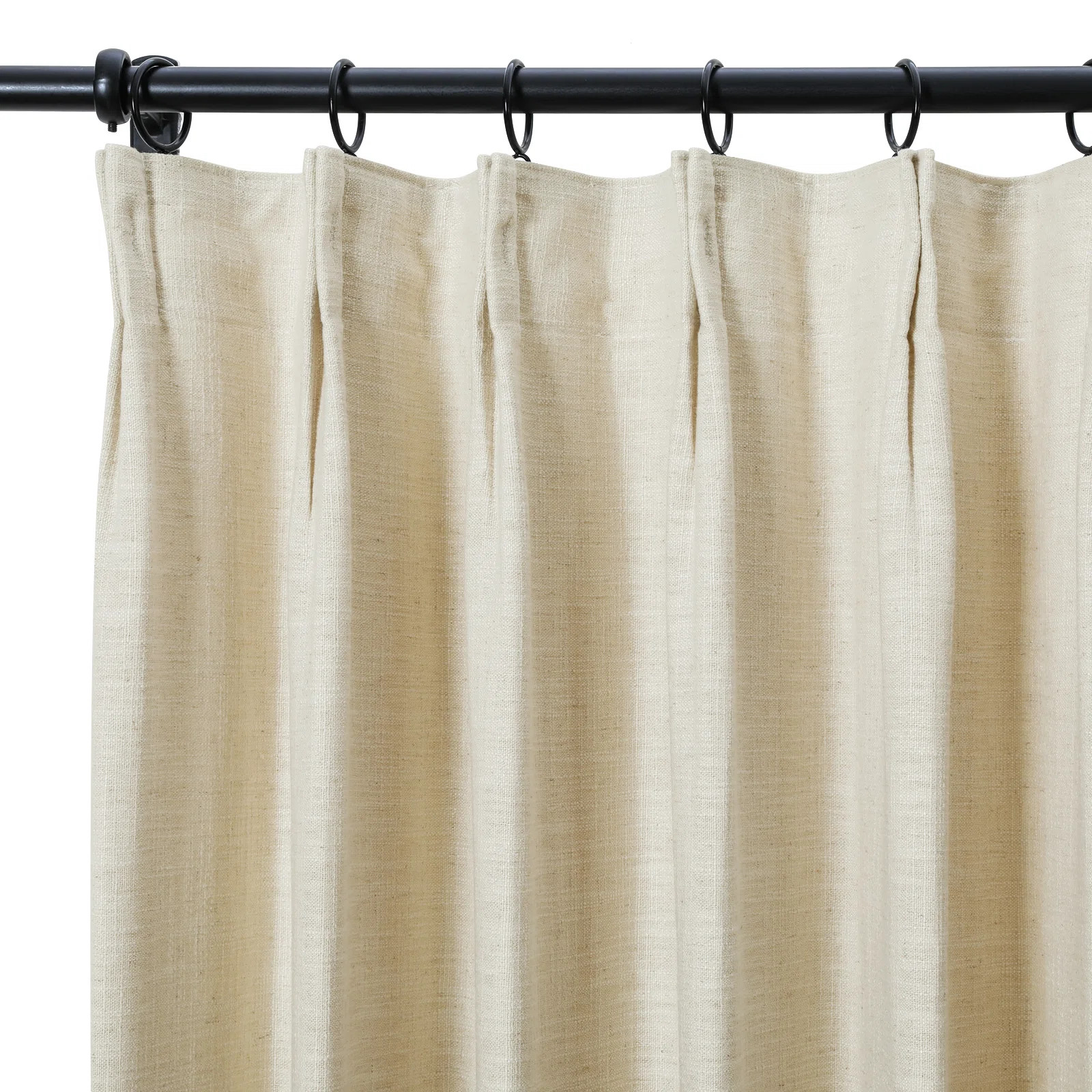 TWOPAGES Lined Curtain Faux Linen Pinch Pleat Curtain | Wayfair North America