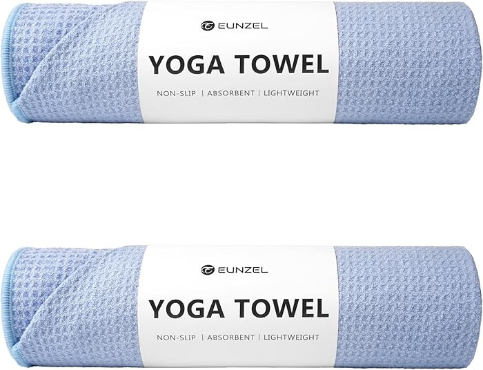 Eunzel 2 Pack Hot Yoga Towel, Non-Slip Yoga Mat Towel with Grip Dots Stickyfiber Sweat Absorbent ... | Amazon (US)