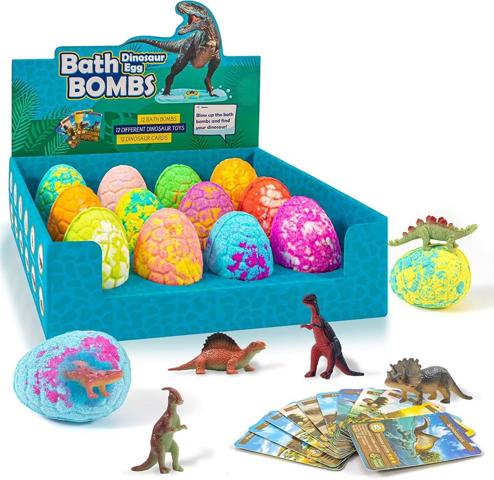 Bath Bombs for Kids with Surprise Toys Inside, 12 Pack Dinosaur Bath Bombs for Boys, Easter Kids ... | Amazon (US)