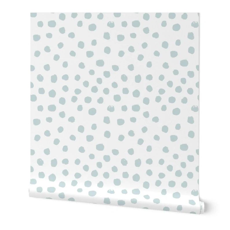 Painted Dots Wallpaper - Arctic Blue By Charlottewinter - Blue White Nursery Baby Boy Removable S... | Etsy (US)