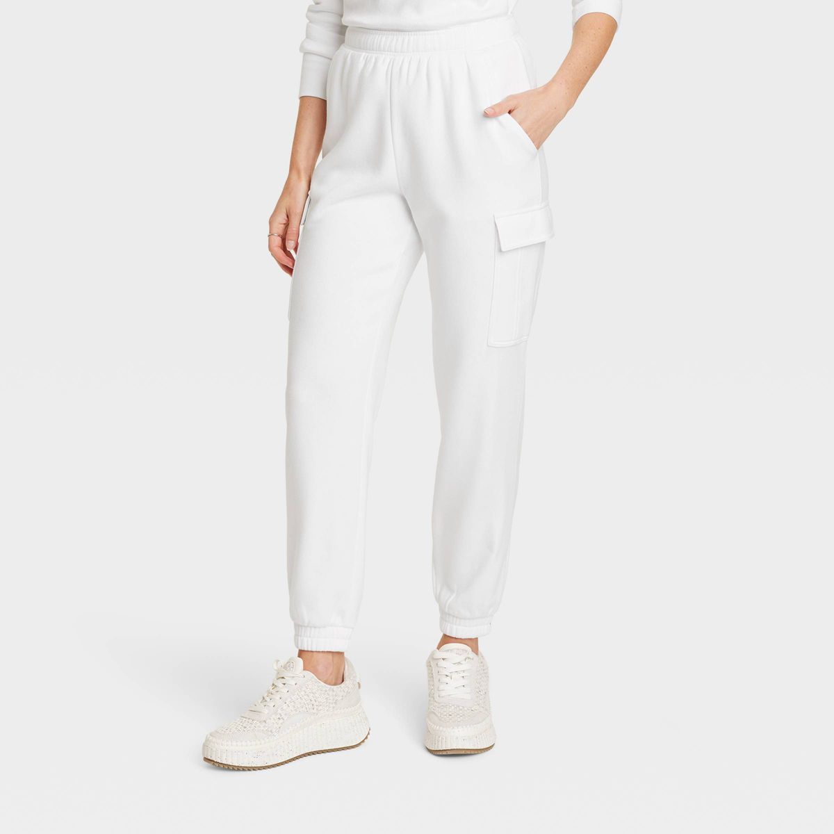Women's High-Rise Sweatpants - Universal Thread™ White M | Target