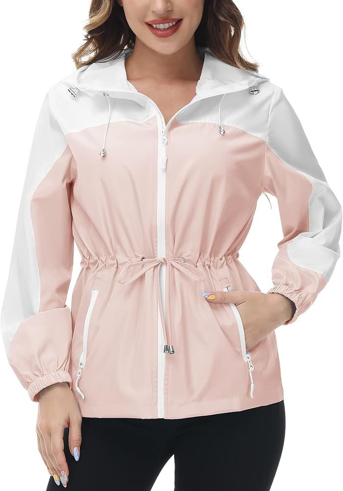 Avoogue Rain Jackets for Women Waterproof Lightweight Raincoats Packable Zipper Rain Coats Hooded... | Amazon (US)