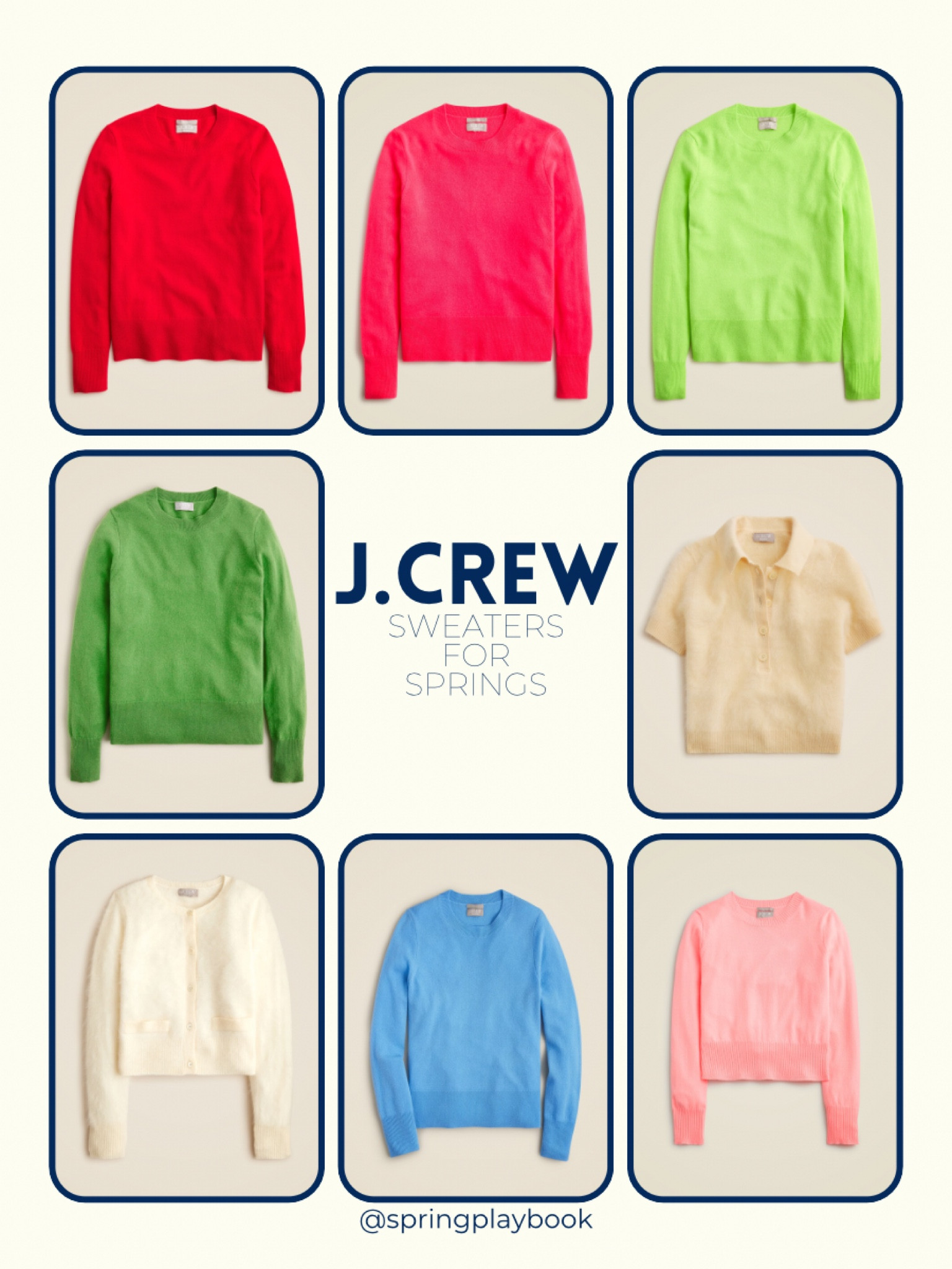 Sweaters for Springs! New arrivals and sale items from J.Crew, including cashmere. 

Top row - clear/bright spring
Middle row & top pink and lime - Warm/true spring
Bottom row & short sleeve - Light Spring

#createdcolorful #createdcolorfulspring #hocspring #tcispring #pcaspring #lightspring #warmspring #truespring #brightspring #clearspring #paintboxspring #bluespring

#LTKWorkwear #LTKSeasonal #LTKSaleAlert
