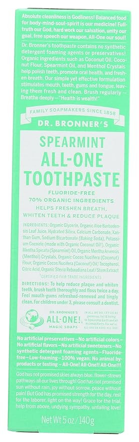 Dr. Bronner's Spearmint Toothpaste 5 oz (Pack of 1) | Amazon (US)