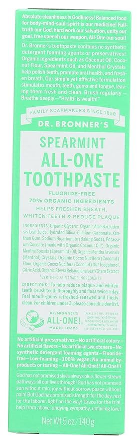 Dr. Bronner's Spearmint Toothpaste 5 oz (Pack of 1) | Amazon (US)