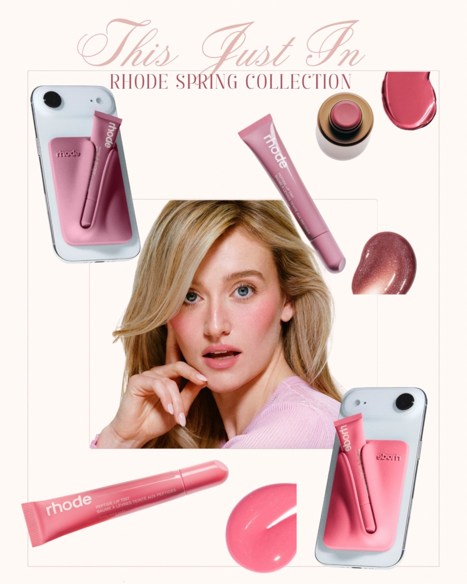 New Rhode spring collection just dropped!! So excited for the new shades of the lip peptide treatments & also the new pocket blush in the shade ‘teacup’ 🤍

New arrivals, beauty, trending, Hailey Bieber, makeup, skincare, fancythingsblog 

#LTKgrwm #LTKBeauty #LTKdayinmylife