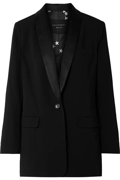 Quincy satin-trimmed crepe blazer | NET-A-PORTER (US)