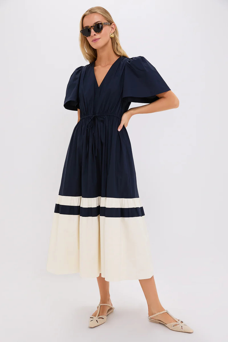 Navy and Cream Cotton Mitchell Dress | Tuckernuck (US)