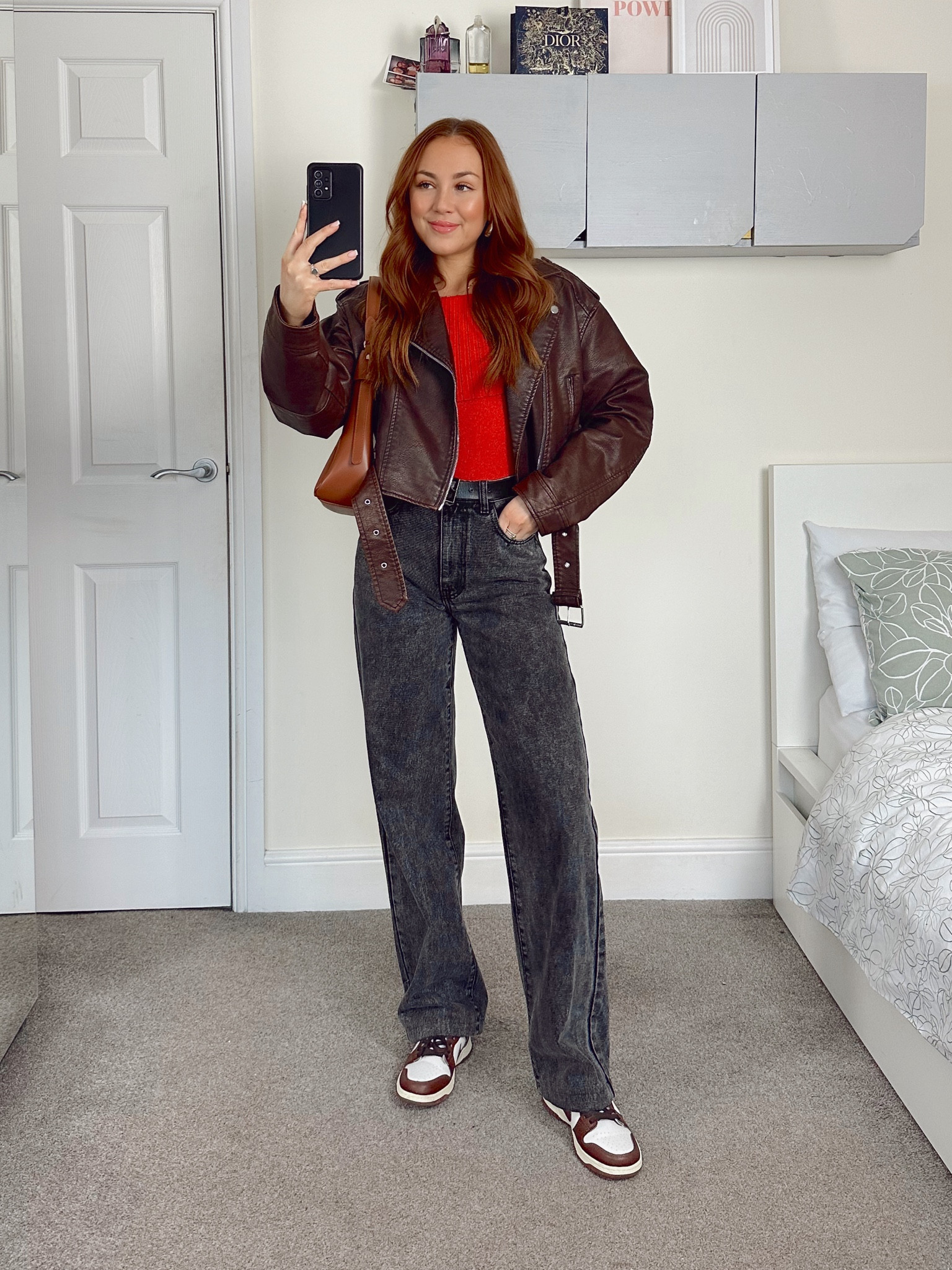 A brown and red outfit of the day❤️ 

This faux leather jacket is one of my favourite items in my wardrobe. It’s the perfect transitional jacket that is really easy to be dressed up and down! 

#LTKfindsunder100 #LTKstyletip #LTKSpringSale