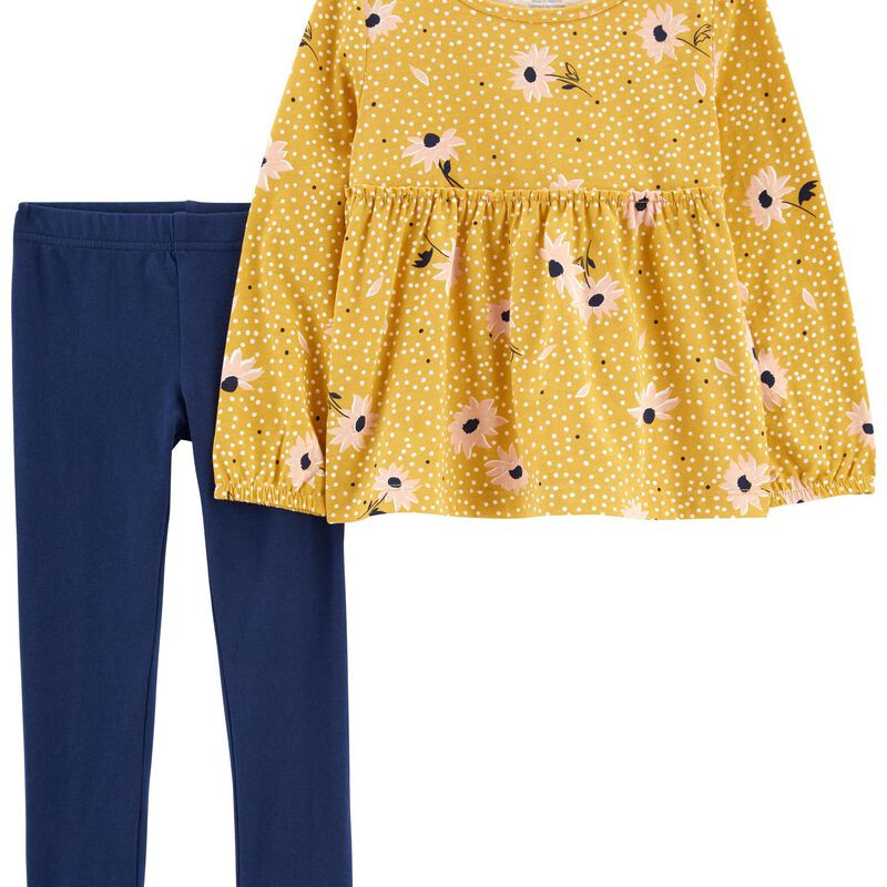 2-Piece Floral Jersey Top & Legging Set | Carter's