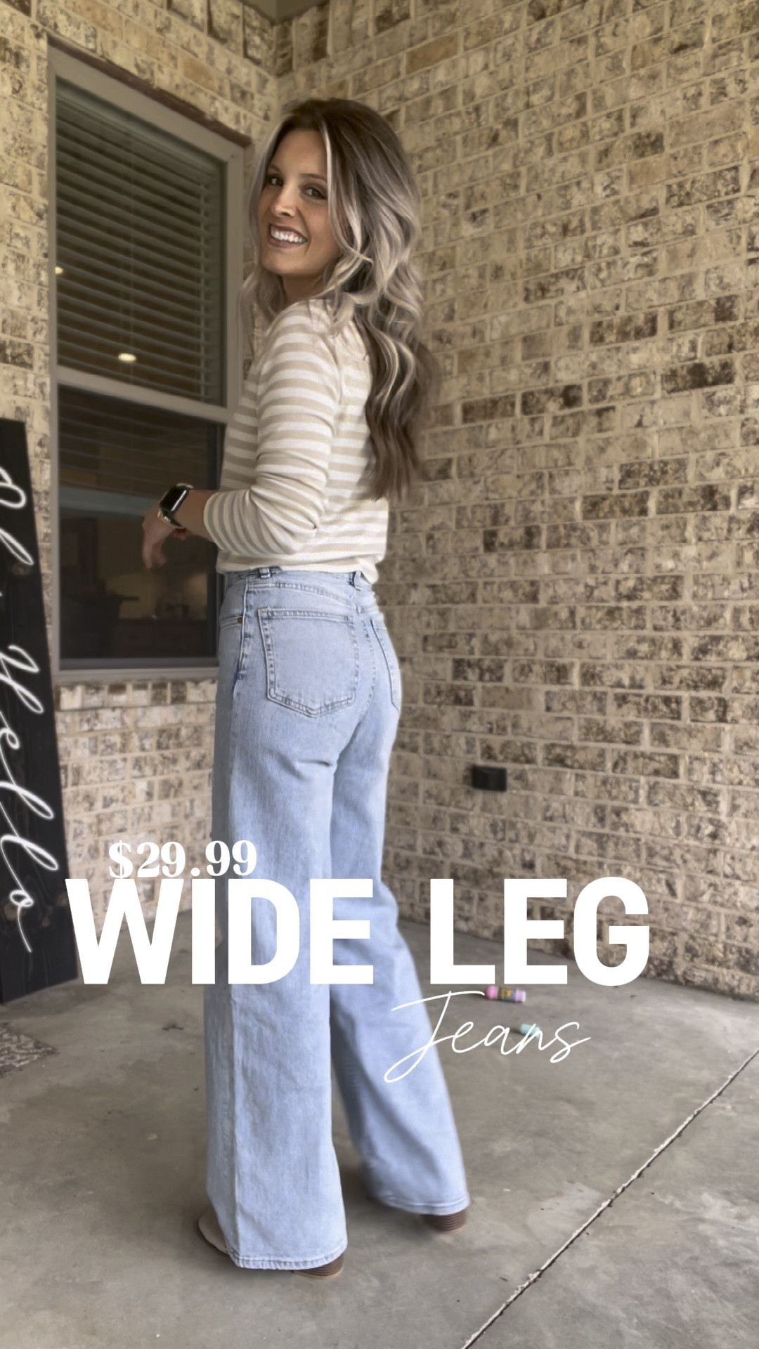 In love with these jeans. Wearing a size 2 I sized up, typically I wear a 0. 
In the top I’m wearing a small fits TTS 
Affordable jeans, H&M finds, mom jeans 

#LTKfindsunder50 #LTKSeasonal #LTKVideo