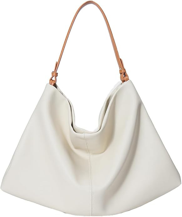 Covelin Minimalist Soft Leather Tote Bag Hobo Casual Shoulder Purse for Everyday Work | Amazon (US)