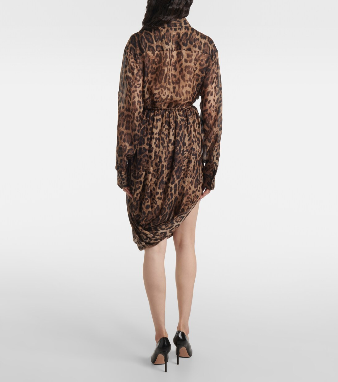 Leopard-print chiffon midi skirt | Mytheresa (UK)