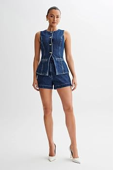 Two Piece Sets for Women Summer Vest Outfits Denim Suiting | Amazon (US)