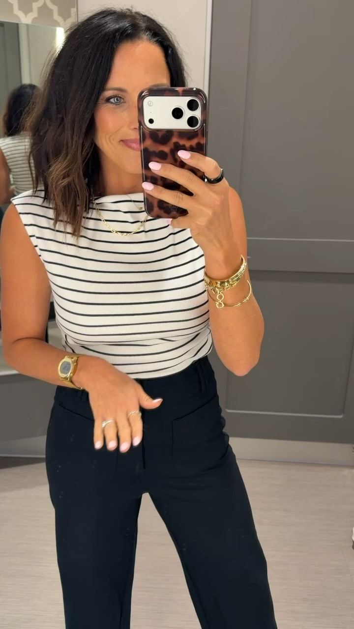 Target find 🖤 wearing XS/S. I love this striped top with these black wide leg pants—so easy and just looks put together.

#targetstyle #targetfinds #stripedtop #widelegpants #springoutfit #casualstyle #womensfashion #ltkstyle #ltkunder50