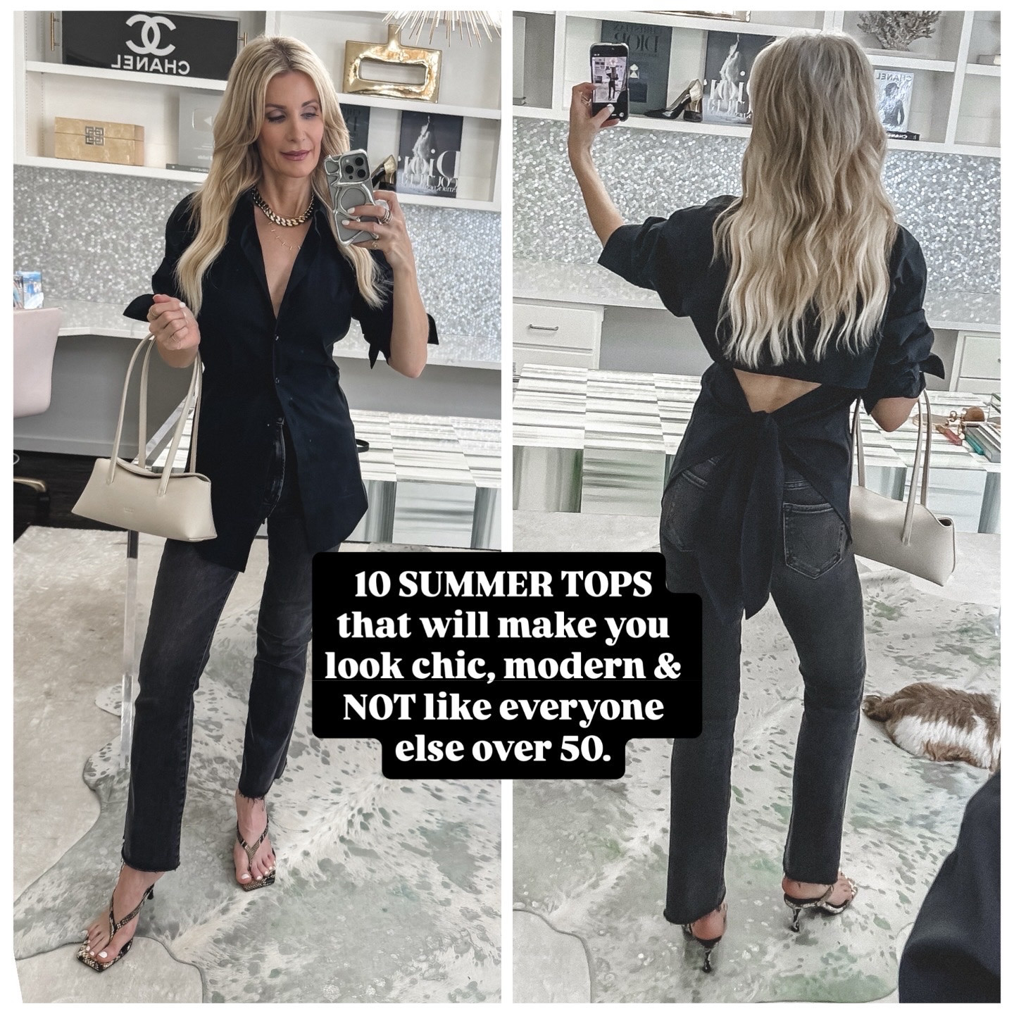 If you don’t want to dress like every other woman over 50 this summer… start with your tops. 😉

These 10 summer tops instantly make your outfits look more modern, elevated, feminine, and fashion-forward — while still being completely wearable.

✨ The key?
Interesting silhouettes.
Subtle structure.
Unexpected details.
And pieces that create shape instead of hiding it.

Here are 10 tops guaranteed to take you everywhere in style this summer:

1️⃣ A backless black button-down — such a unique piece and SO chic with denim or shorts.

2️⃣ An under-$50 blue sleeveless top that looks polished, effortless, and expensive.

3️⃣ A white cutout tee that gives a basic white tee a modern update.

4️⃣ A black cropped tee with subtle shoulder pads and flattering ruching around the waistline… insanely chic.

5️⃣ A white cropped tee that pairs perfectly with high-waisted denim.

6️⃣ The essential white Quince button-down — under $50 and trust me, it looks WAY more luxe.

7️⃣ A Reformation one-shoulder top that instantly elevates any summer look.

8️⃣ A gray cropped tee you’ll wear on repeat — alone or layered under your favorite jacket.

9️⃣ A blue lace off-the-shoulder top that’s absolutely perfect for date night.

🔟 A gray off-the-shoulder top that works beautifully for girls’ night, dinner, or cocktails.

Which one is your favorite?

#LTKootd #LTKgrwm #LTKdayinmylife