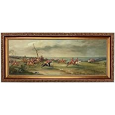 Schooner Bay Co. Fox Hunt Panoramic Landscape Scene Framed Oil Painting Print on Canvas English C... | Amazon (US)
