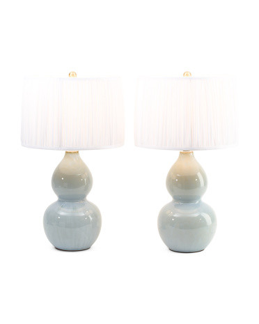 2pk 26.5in Double Gourd Ceramic Table Lamps | Marshalls