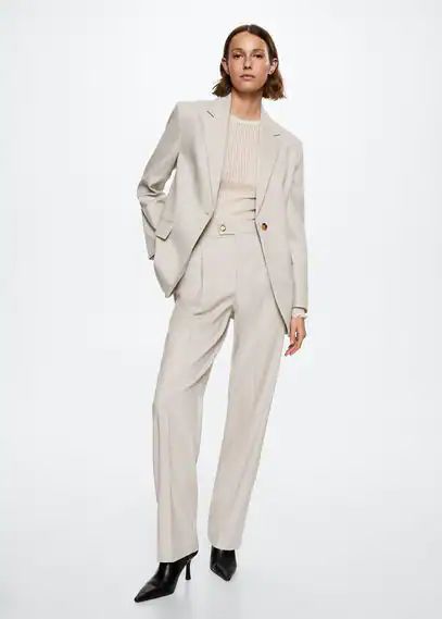 Patterned suit blazer ice grey - Woman - XXS - MANGO | MANGO (UK)