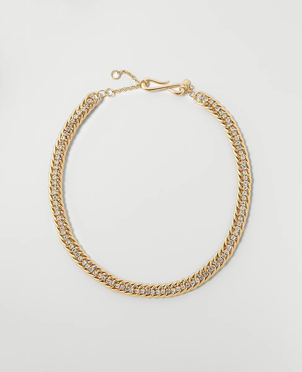 Crystal Embedded Chain Necklace | Ann Taylor (US)