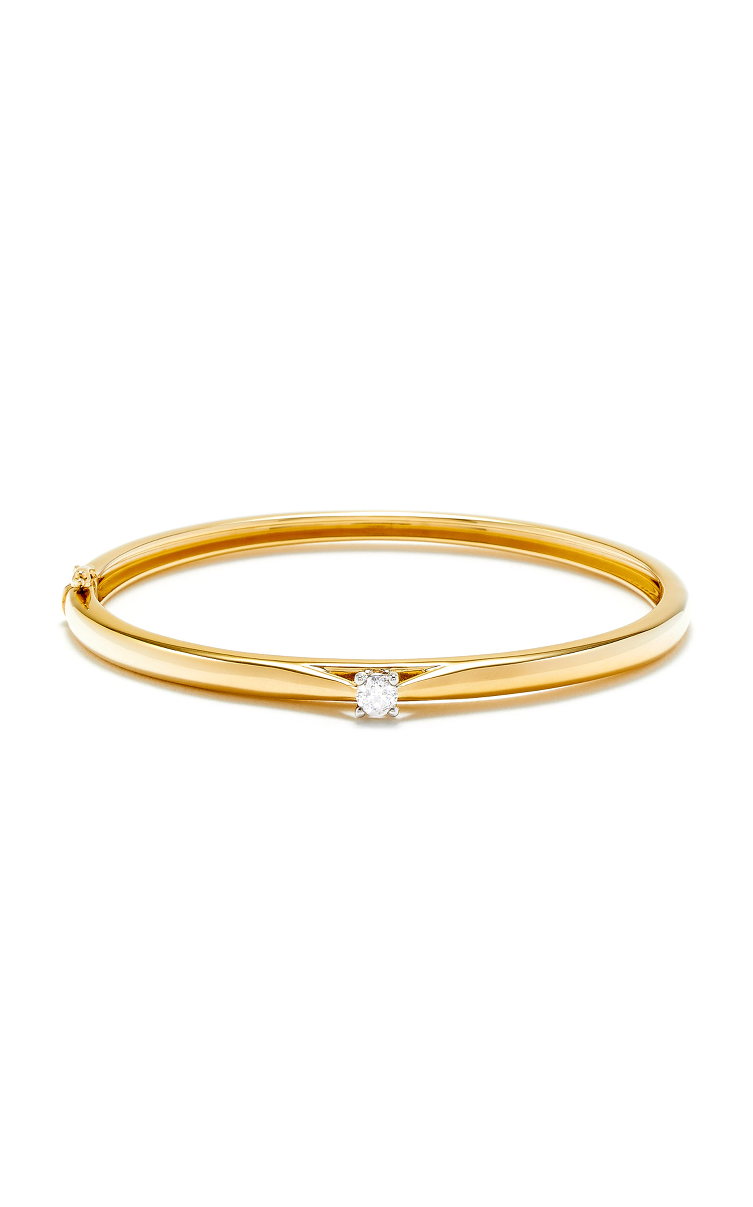 9K Yellow Gold Engagement Solitaire Diamond Bracelet | Moda Operandi (Global)