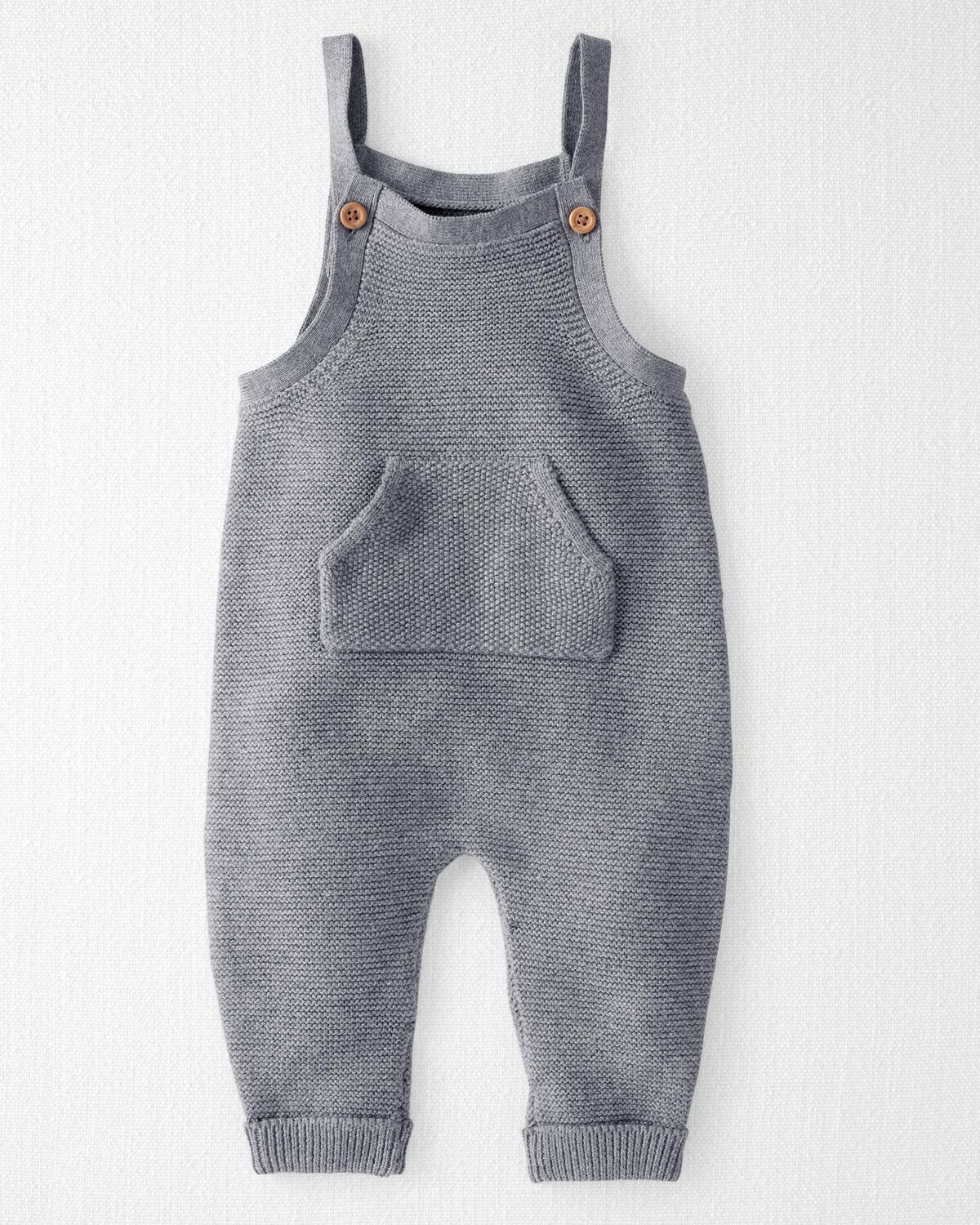 Snowy Gray Baby Organic Sweater Knit Overalls | carters.com | Carter's