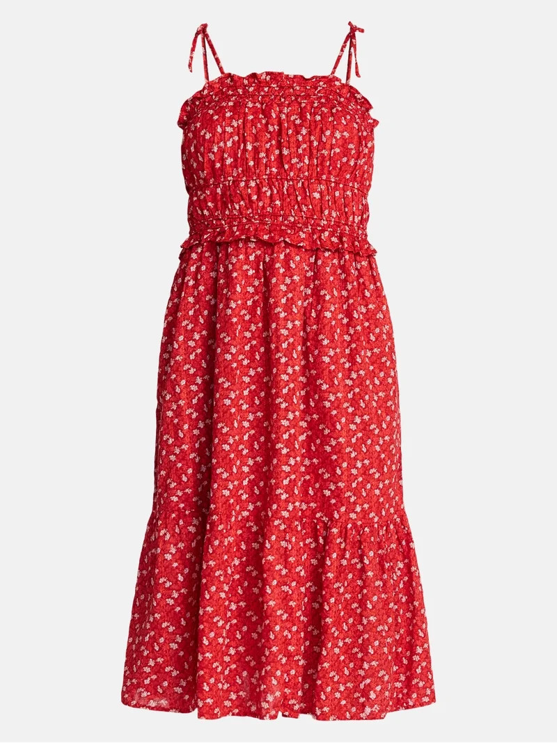 Time and Tru Women's Pipped Midi Dress, Sizes XS - XXXL | Walmart (US)
