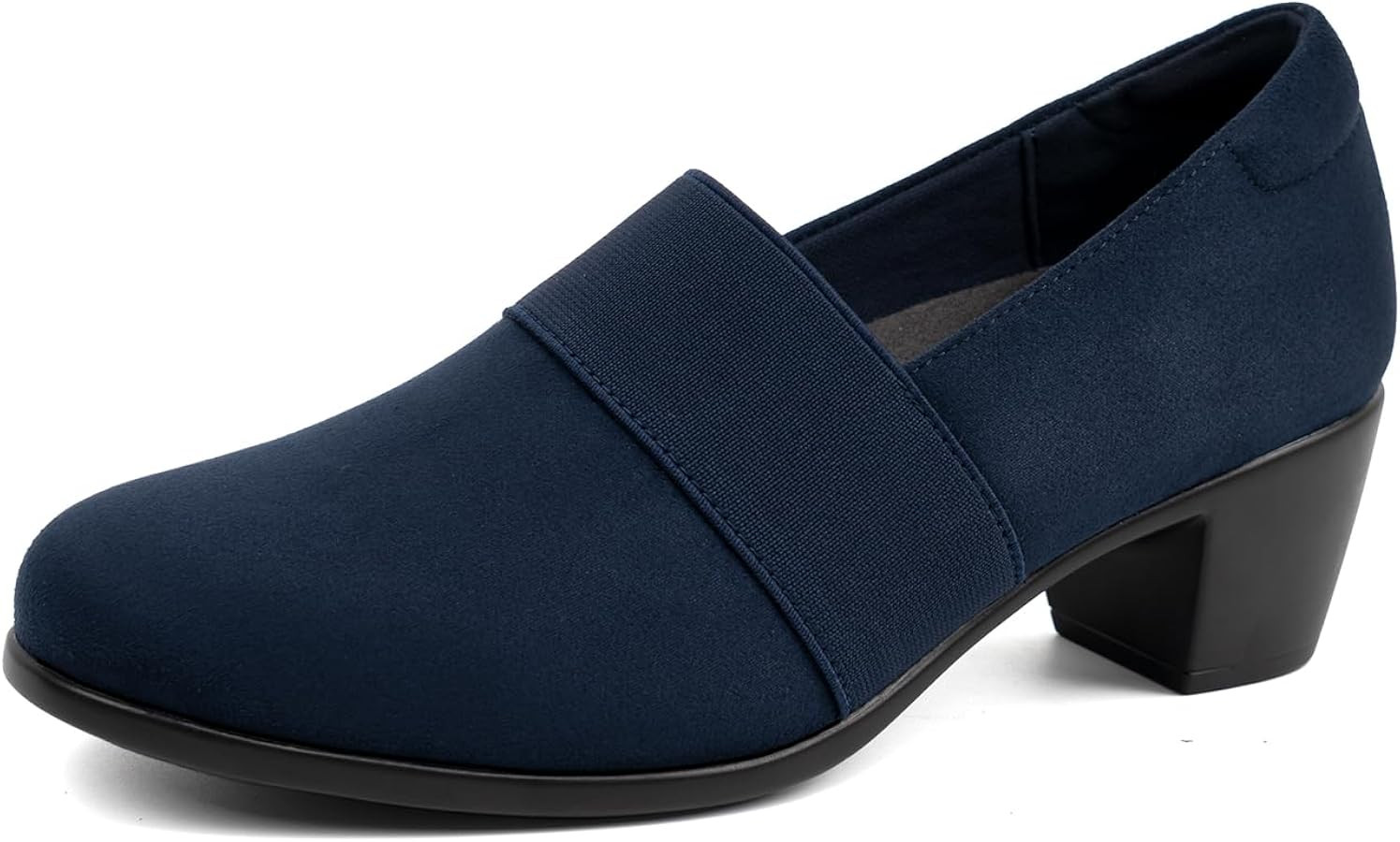VJH confort Women’s Heeled Shoes, Comfortable Elastic Low Block Chunky Heels Pumps | Amazon (US)