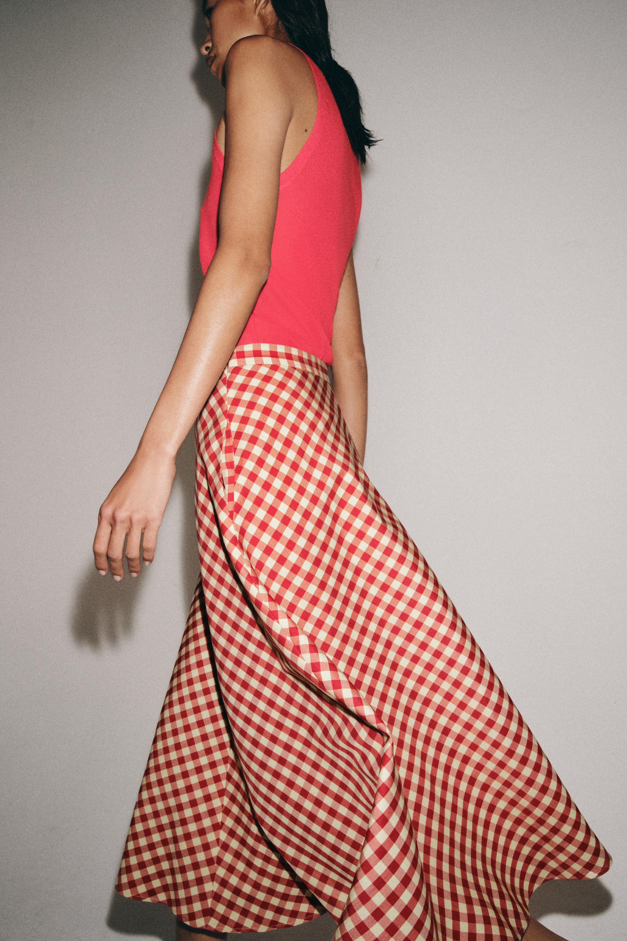 ZW COLLECTION PLAID CAPE SKIRT | Zara US