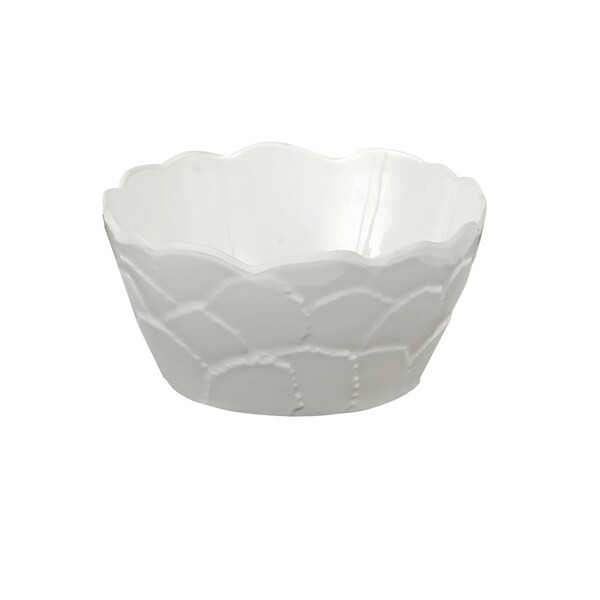 Handmade Melamine Botanical Leaf Dip Bowl(set 4),6 inch x 3 inch, Round-White (Philippines) | Bed Bath & Beyond