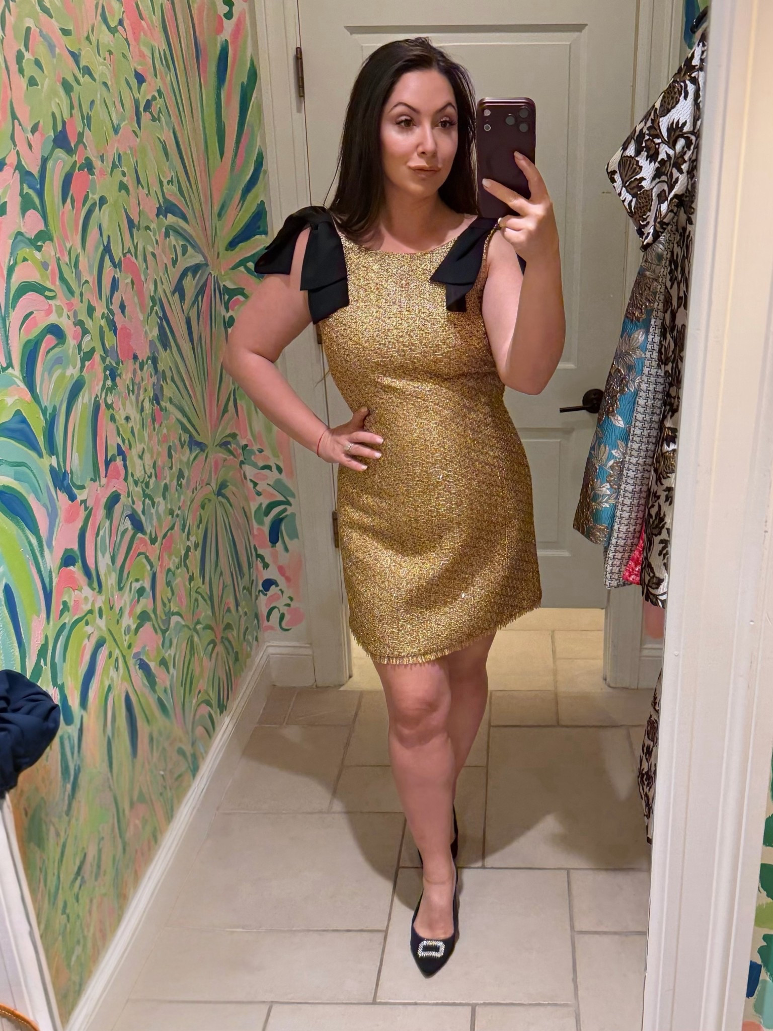 You won’t get this gold retro beauty from Lilly Pulitzer in time for New Years but there is always Old New Years and other holidays! This dress is so pretty and website pictures do not do it justice at all!

#LTKHoliday