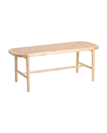 47in Wood Cane Bench | TJ Maxx
