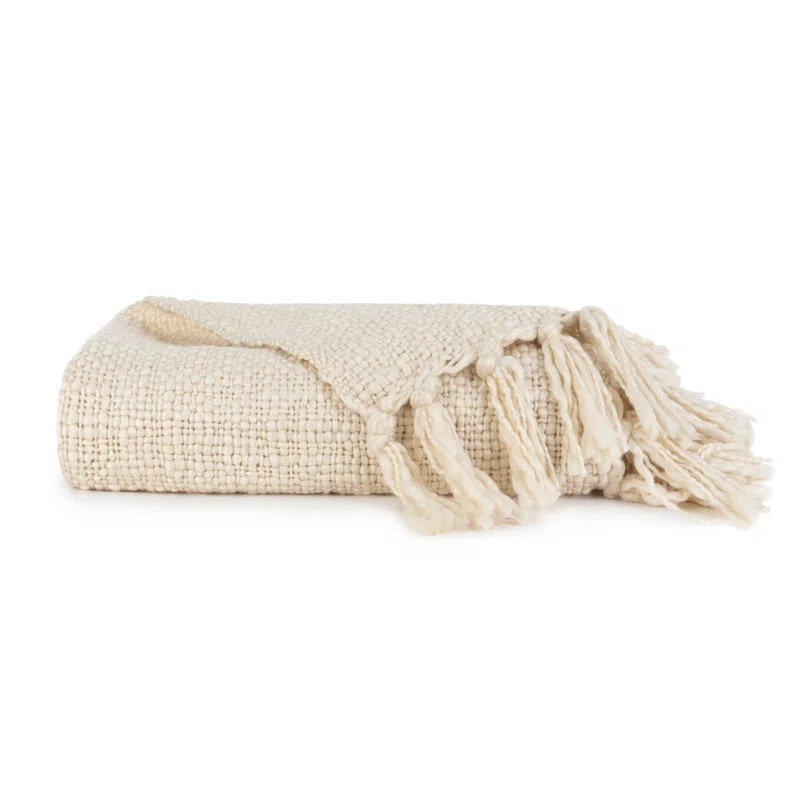 Basketweave Fringe Throw Blanket | Wayfair North America