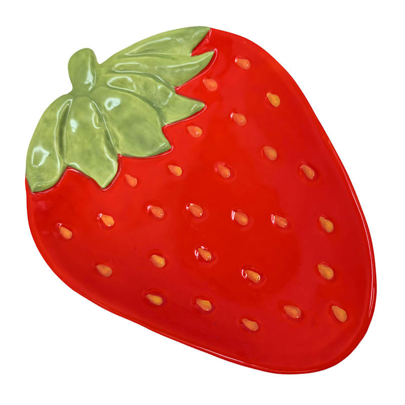 Strawberry Ceramic Spoon Rest, 6" | At Home