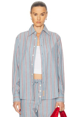 BODE Regatta Stripe Shirt in Blue Multi | FWRD | FWRD 