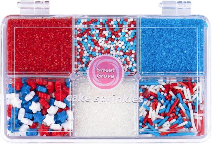 Red White and Blue Sprinkles - 6.53oz Patriotic 4th of July Sprinkles for Cake Decorating, Jimmie... | Amazon (US)
