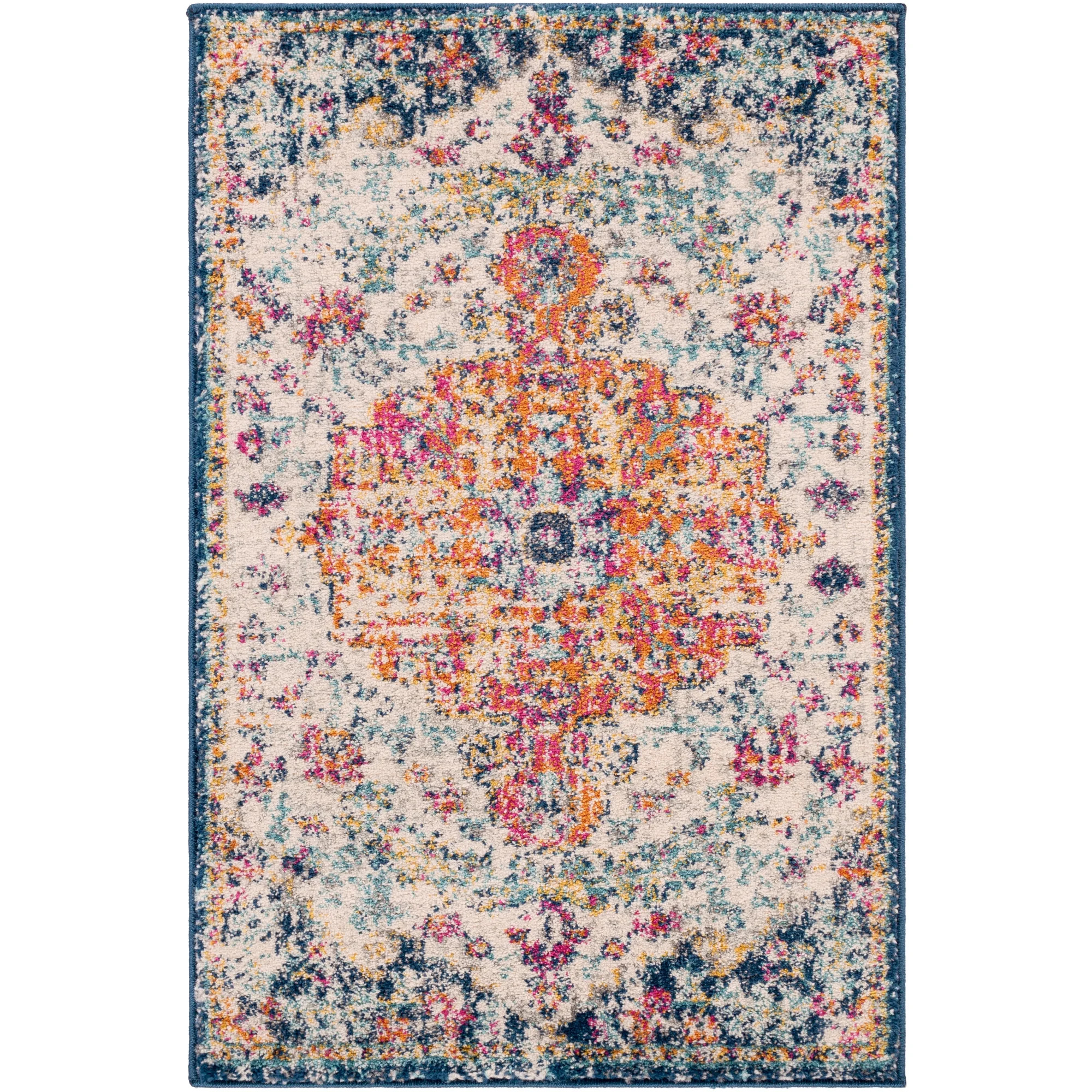 Art of Knot Sandhya Traditional Blue Area Rug; 2' x 3' - Walmart.com | Walmart (US)