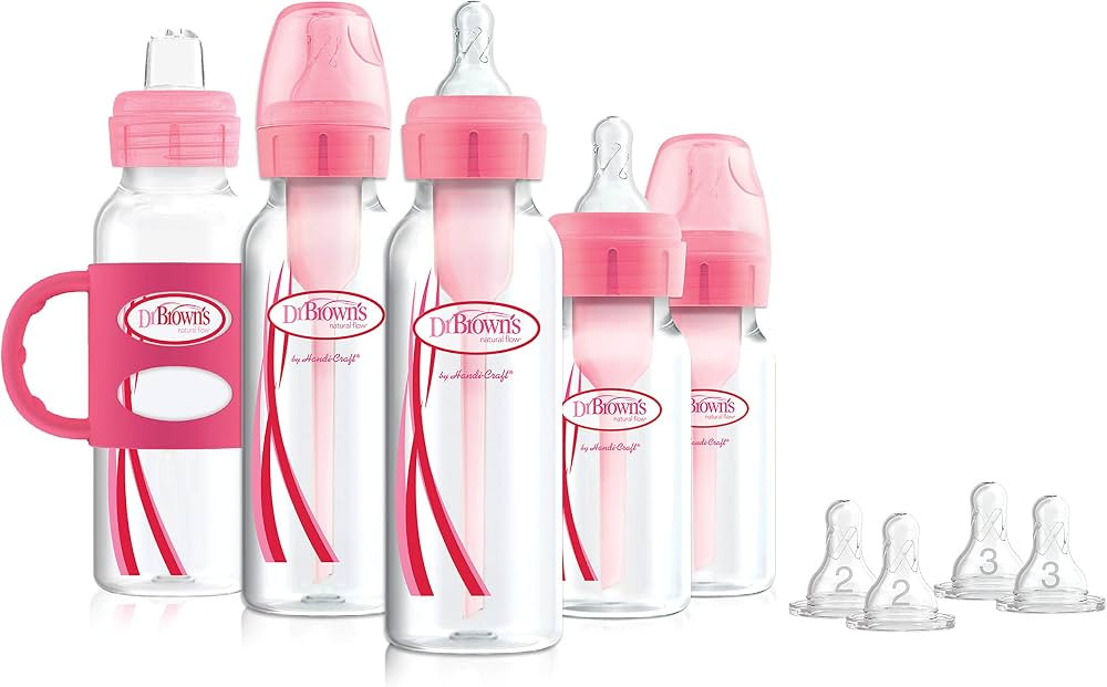 Dr. Brown's Baby First Year Transition Options Baby Bottles Gift Set, Pink | Amazon (US)