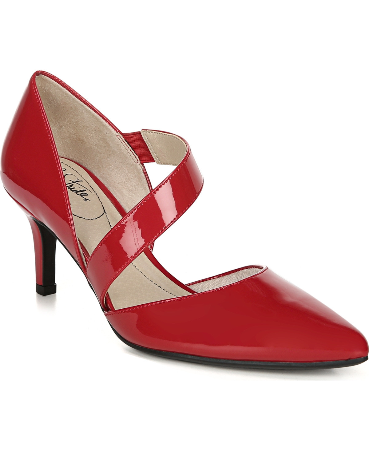 LifeStride Women's Suki Asymmetrical Dress Pumps - Fire Red Faux Patent | Macy's