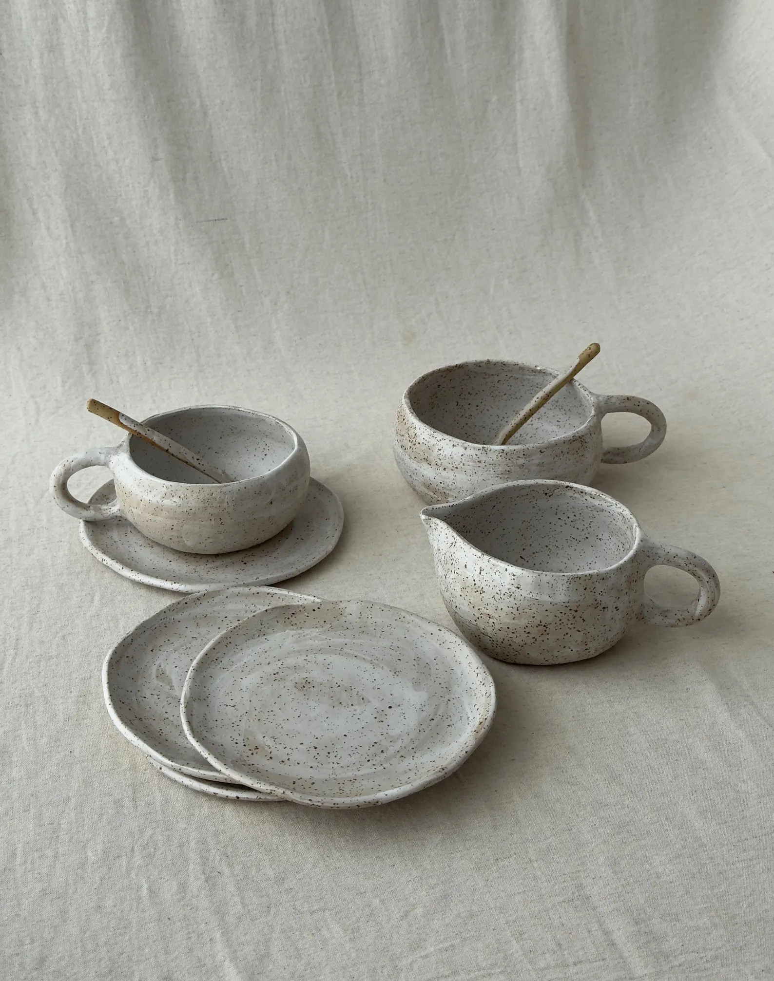 Handmade Organic Speckled Latte Mug Set: Rustic Ceramic Cup and Saucer Mother's Day Gift - Etsy C... | Etsy (Global)