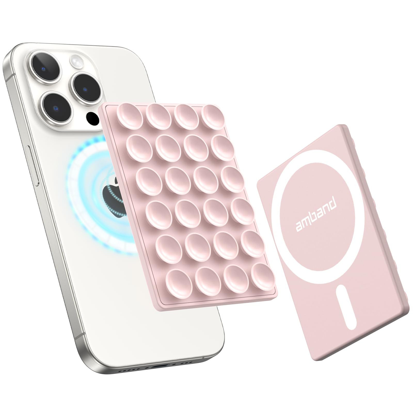 amBand Magnetic Suction Phone Mount for MagSafe Case, Silicone Octo Cup Buddy Sticky Grip Holder ... | Amazon (US)