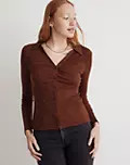 Ruched Polo Cardigan | Madewell