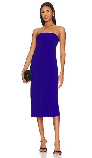 X Revolve Shiran Strapless Midi Dress in Lapis | Revolve Clothing (Global)