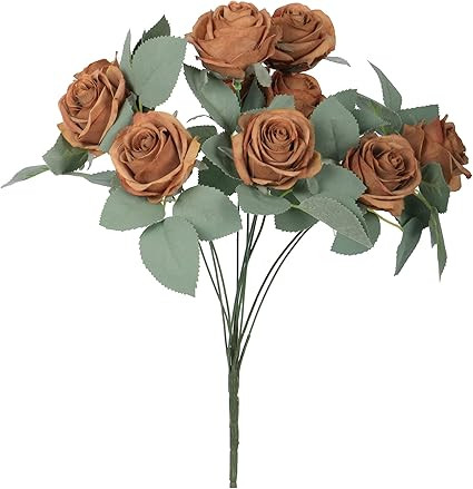 VWMYQ 10 Heads Vintage Artificial Rose Decoration Silk Flowers with Stems Bouquets for DIY Fall F... | Amazon (US)