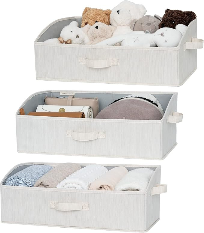 StorageWorks Closet Storage Bins, Trapezoid Storage Box, Fabric Bins and Baskets, 3-Pack, Jumbo, ... | Amazon (US)